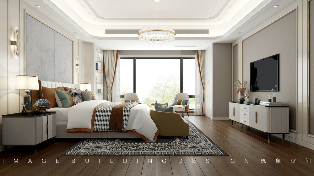 東湖花語別墅現代輕奢700平設計臥室