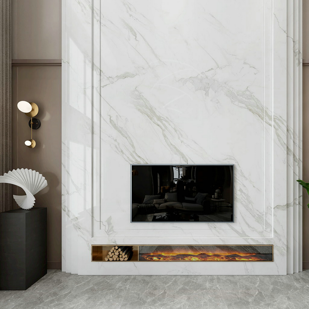 東湖花語別墅現代輕奢700平設計電視墻