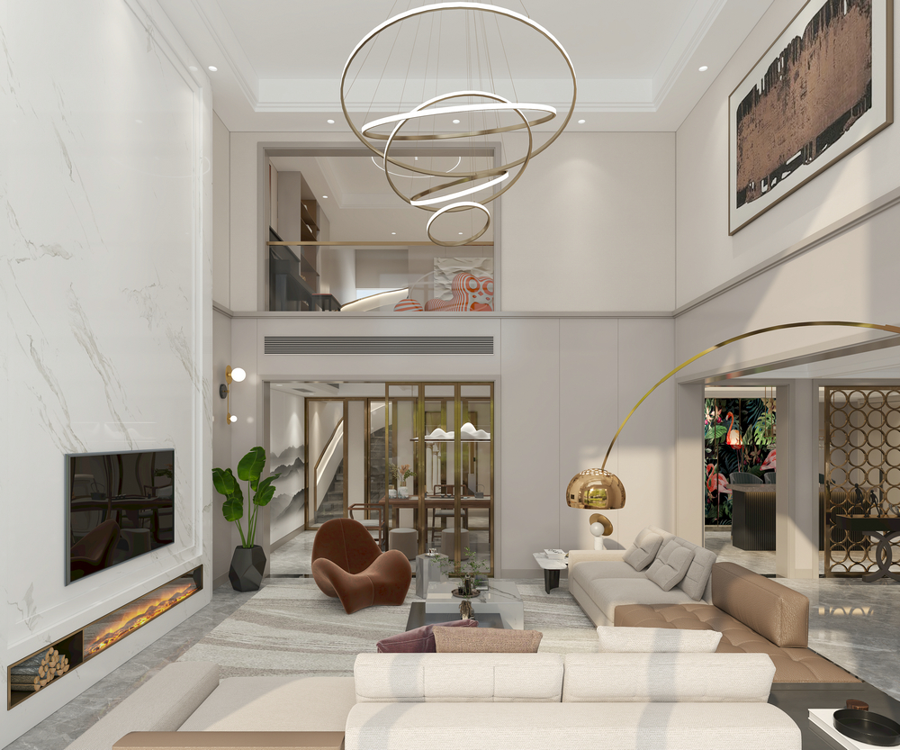 東湖花語別墅設(shè)計700平客廳