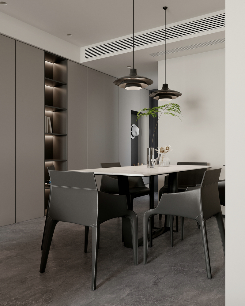 中海右岸90平小戶型設(shè)計(jì)餐桌