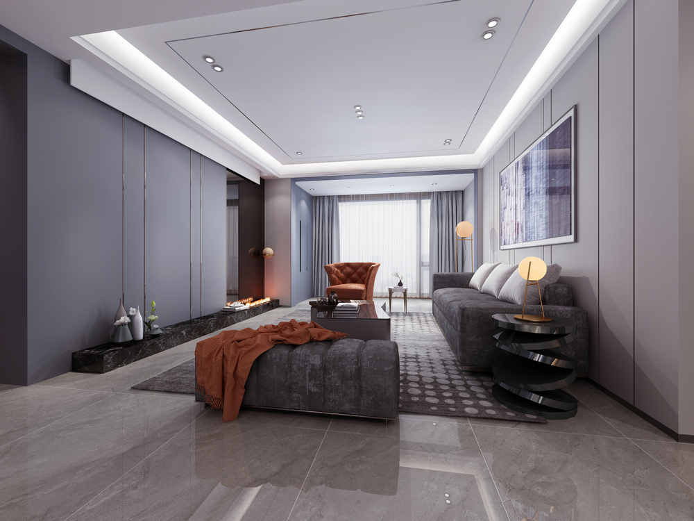 復(fù)地金融島130平方設(shè)計(jì)客廳