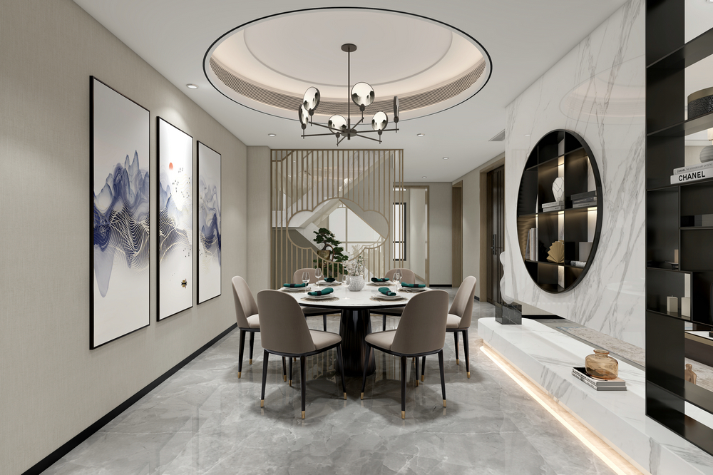 玖厥府簡(jiǎn)中260平米躍層設(shè)計(jì)餐廳