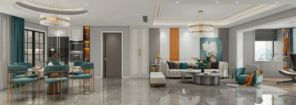 天府欣苑150平裝修設(shè)計(jì)客廳