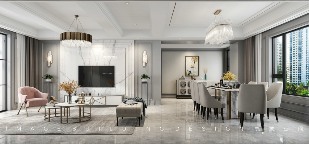 五洲花園180平設(shè)計(jì)客廳