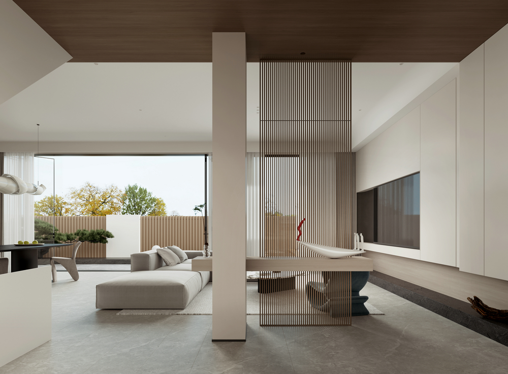 中南樾府現代極簡別墅設計客餐廳