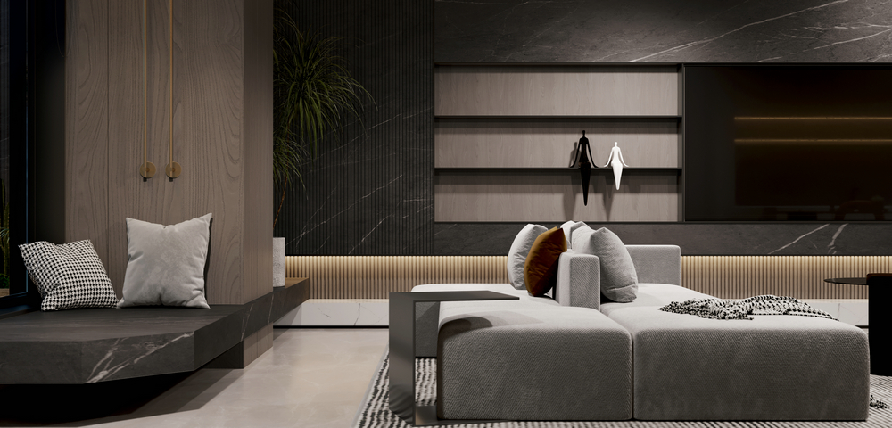 宸光和悅上疊設計電視墻