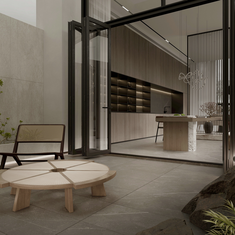 宸光和悅疊拼別墅意式輕奢設(shè)計休閑區(qū)