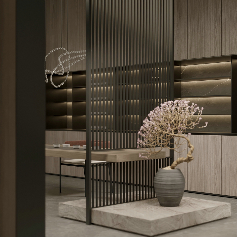 宸光和悅疊拼別墅意式輕奢設(shè)計隔斷