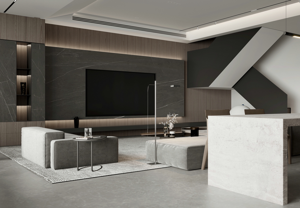 宸光和悅疊拼別墅意式風格設計客廳區