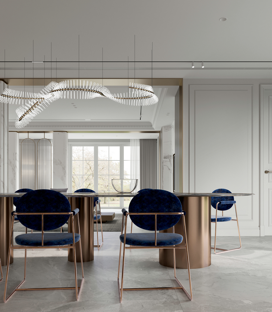 亞特蘭蒂斯現代法式別墅設計餐廳