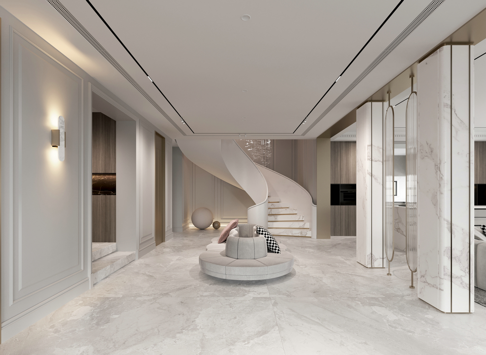 亞特蘭蒂斯現代法式別墅設計過廳