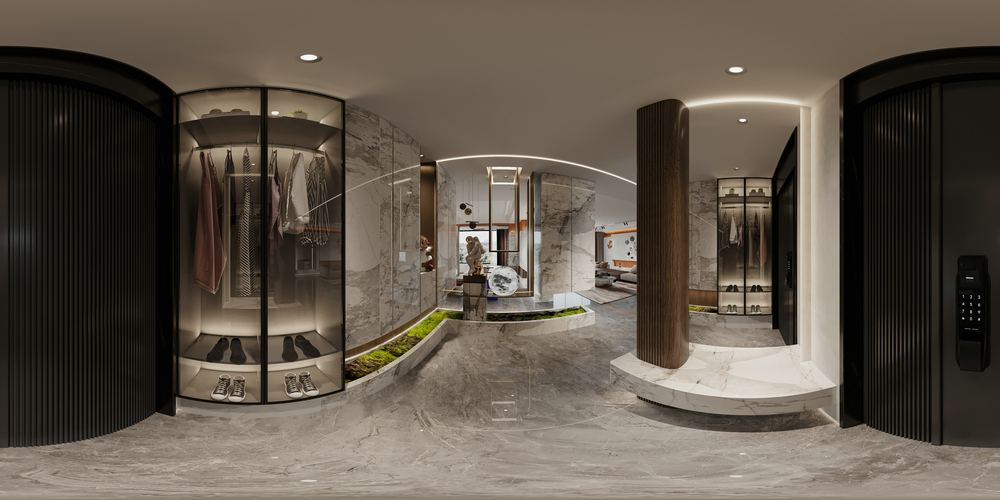 蘭香湖壹號230平現代輕奢設計玄關