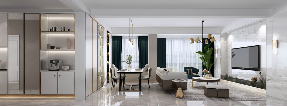 奧園廣場138平裝修設計客餐廳