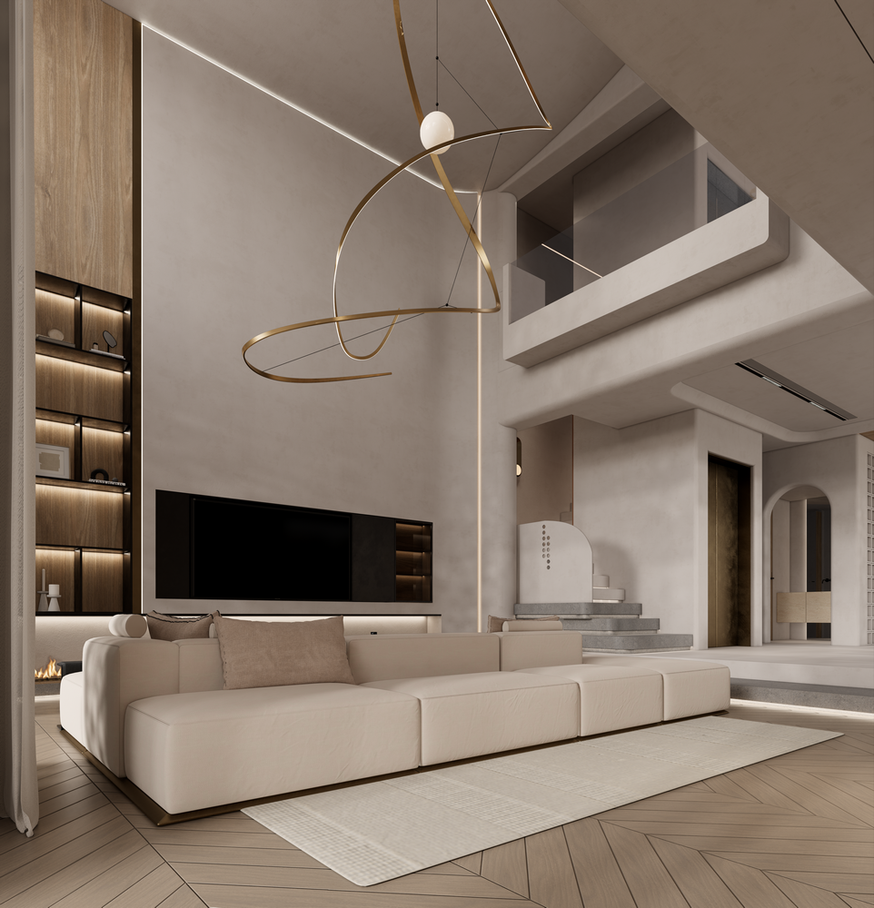 北京城建龍樾灣500平聯排別墅設計挑空