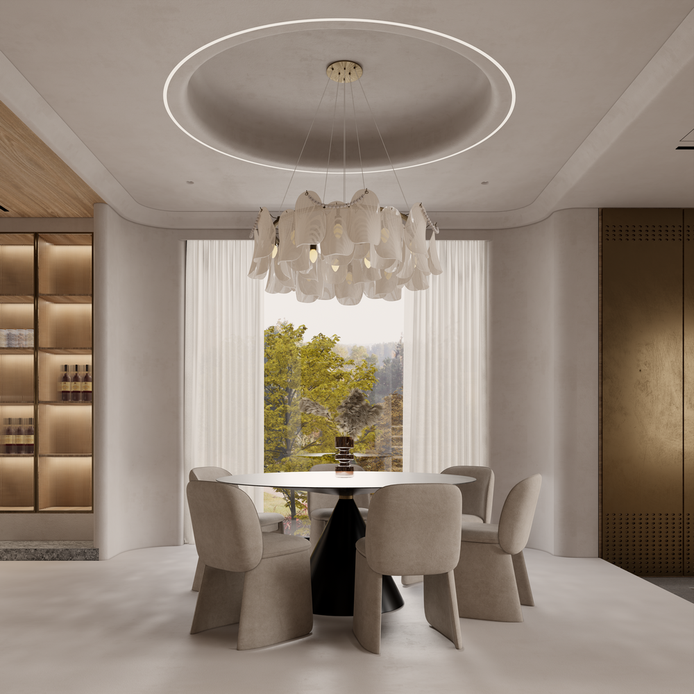 北京城建龍樾灣500平聯排別墅設計餐廳