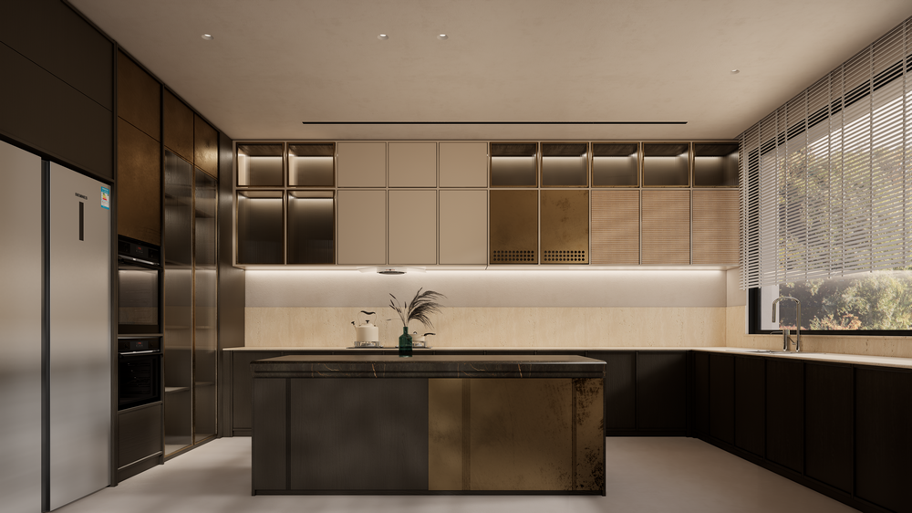 北京城建龍樾灣500平聯排別墅設計廚房