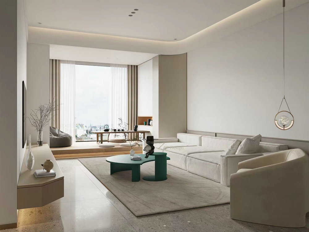 北大資源紫境府140平裝修設(shè)計(jì)客廳