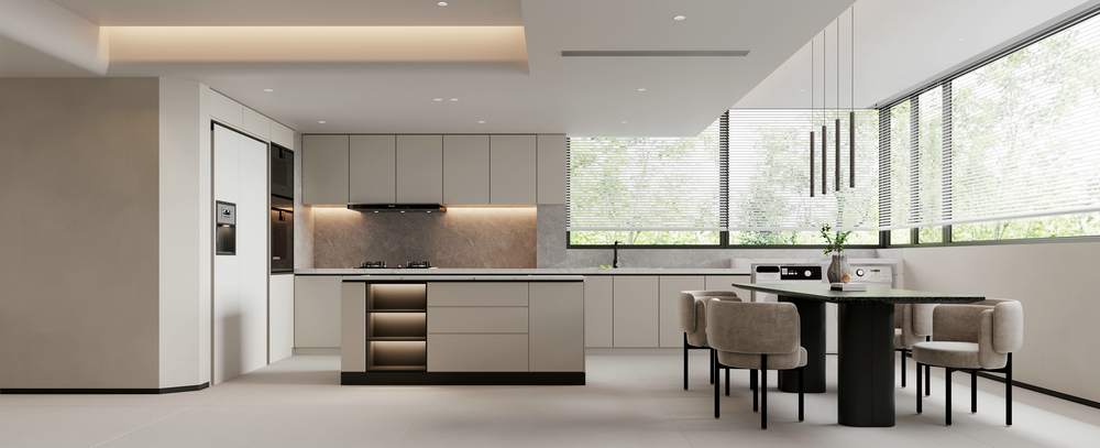 佛山躍層極簡風設計開放式廚房