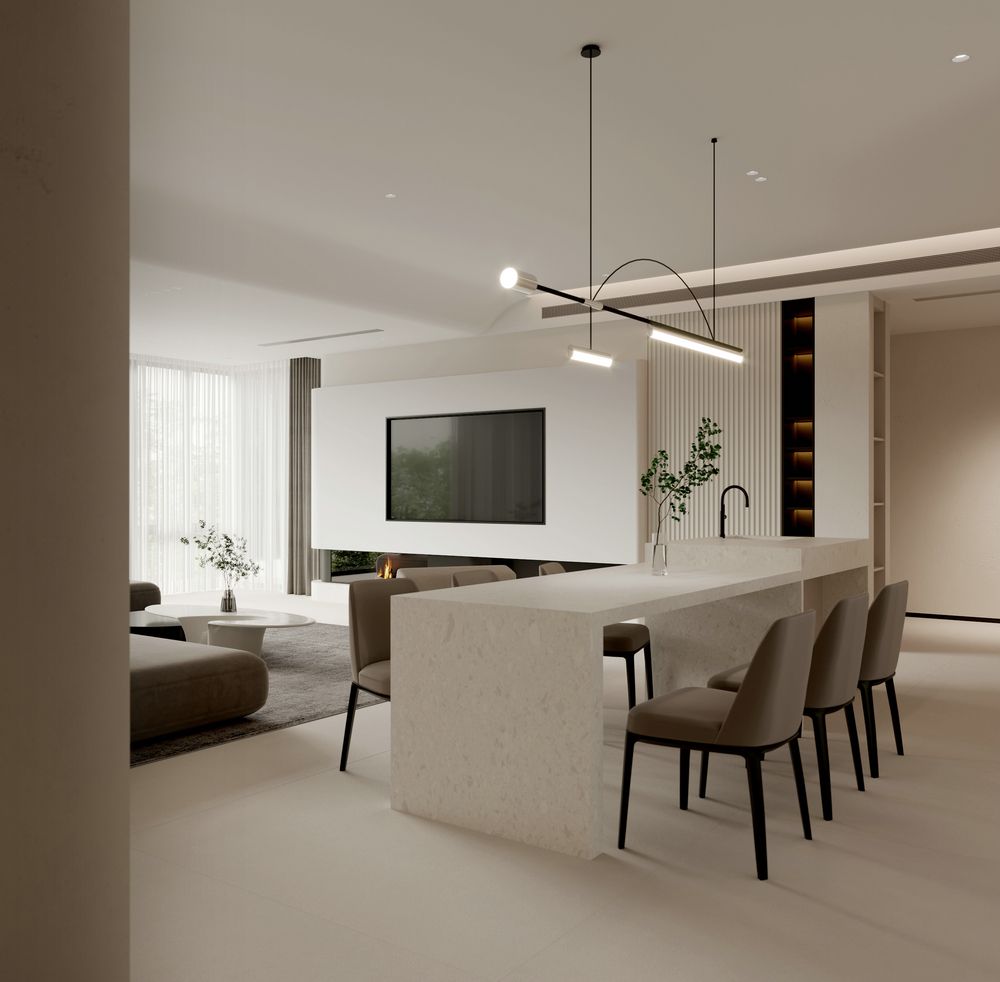 佛山躍層極簡風設計餐廳