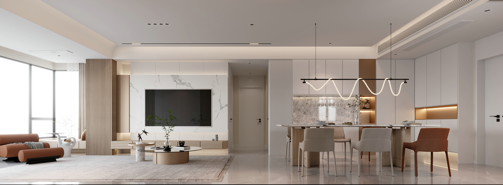 凱德世紀名邸三居室設計客廳