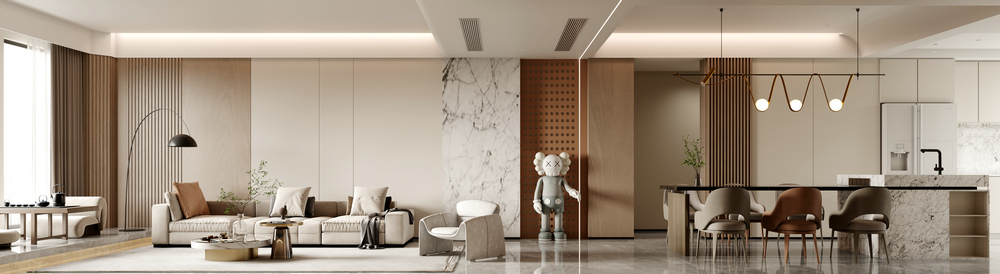 萬科城大平層設計裝修客廳