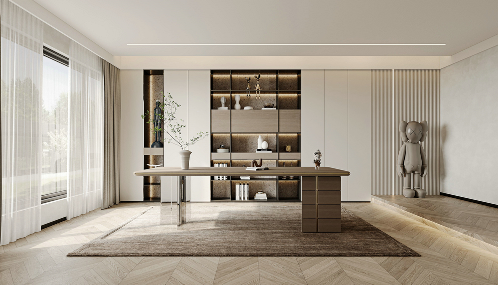 三利宅院800平現(xiàn)代風設(shè)計書房