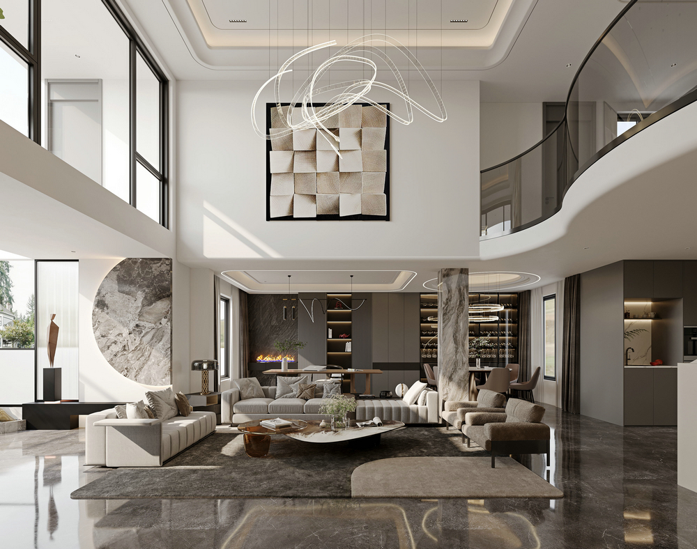 西貴堂380平別墅設計客廳