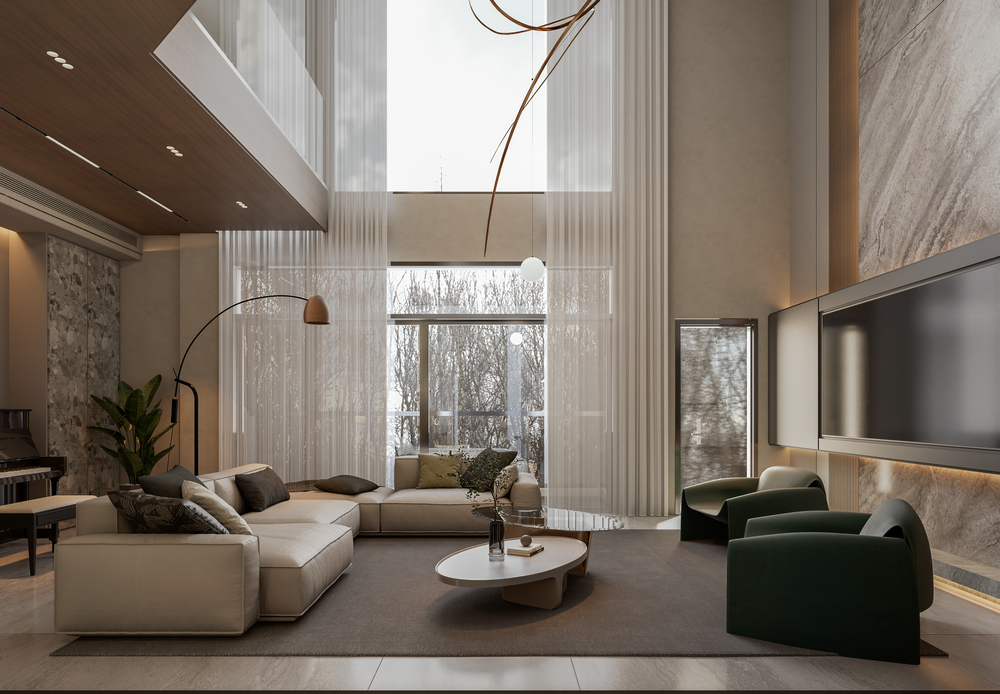 南郡七英里400平聯(lián)排別墅設(shè)計(jì)電視墻