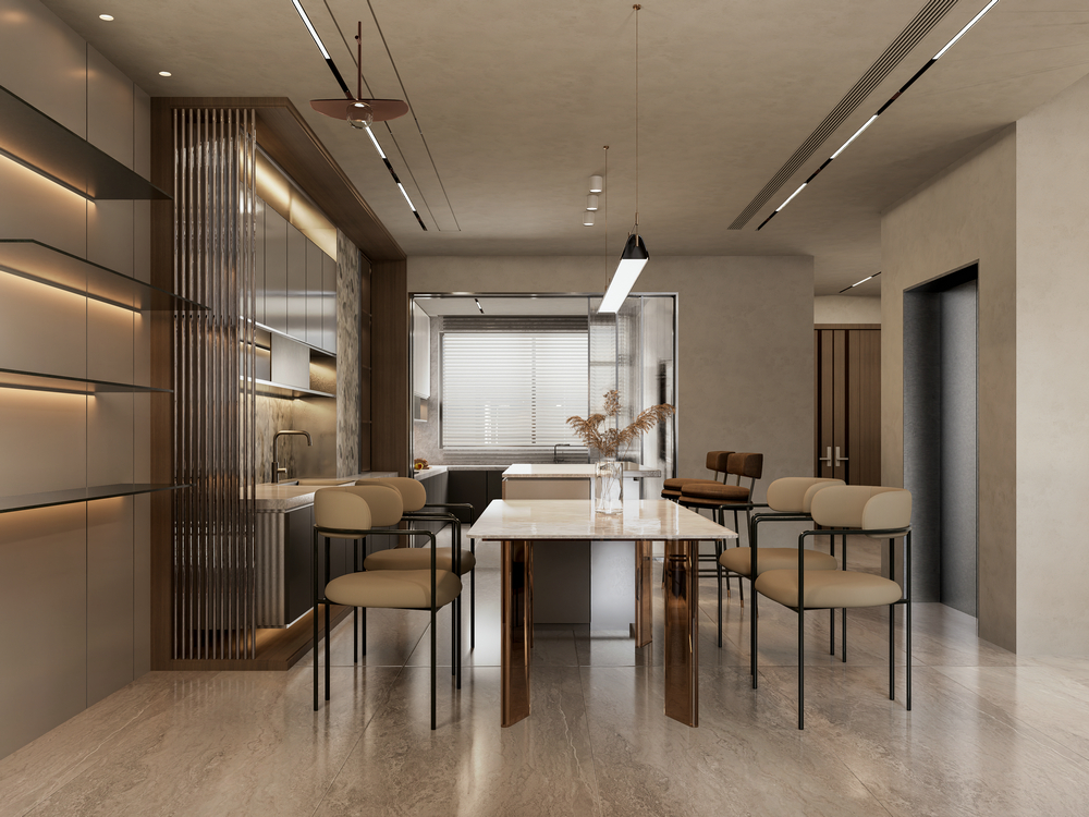 南郡七英里400平聯(lián)排別墅設(shè)計(jì)中西廚