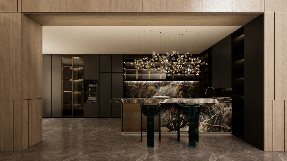 人居梧桐嶼400平聯(lián)排別墅設(shè)計(jì)廚房