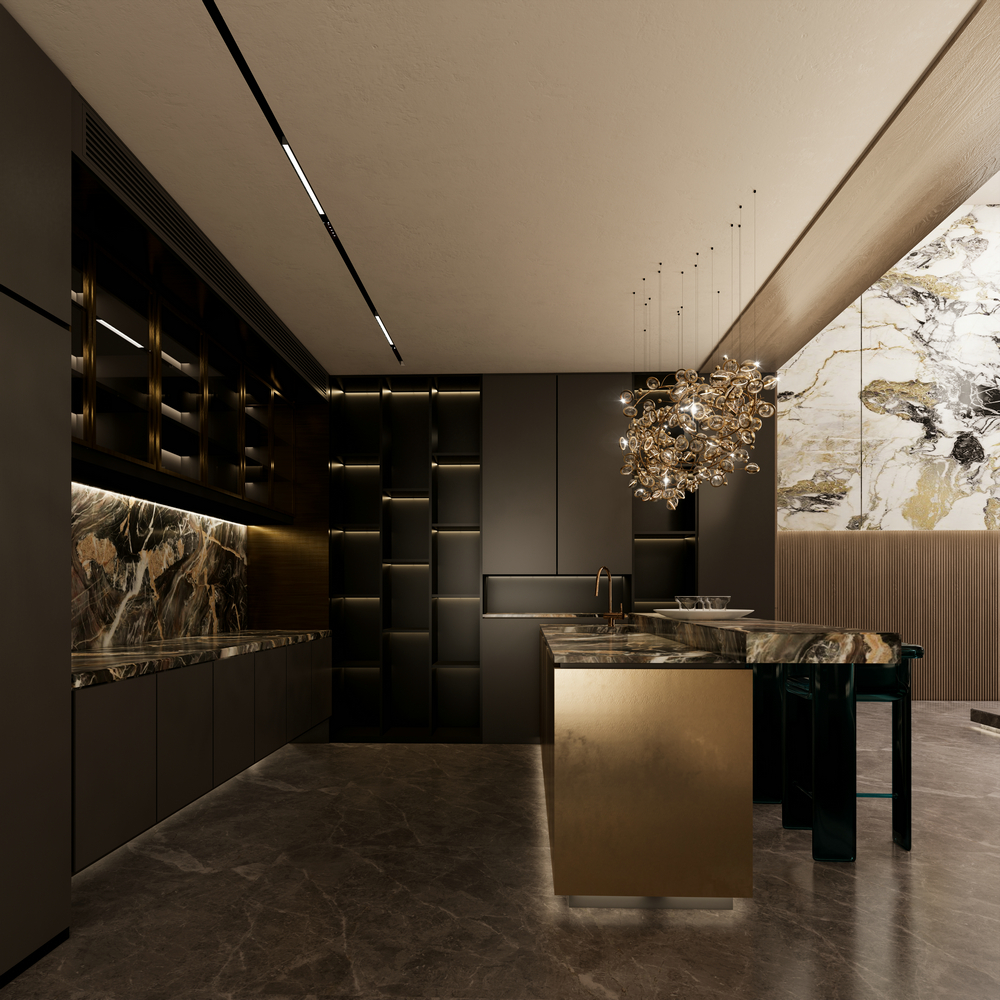 人居梧桐嶼400平聯(lián)排別墅設(shè)計(jì)西廚