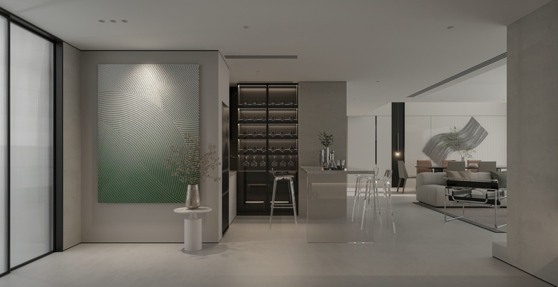 譽(yù)峰躍層現(xiàn)代風(fēng)格設(shè)計(jì)品酒生活區(qū)