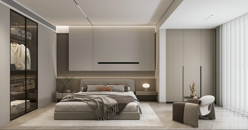 異地業(yè)主意式輕奢設(shè)計(jì)臥室