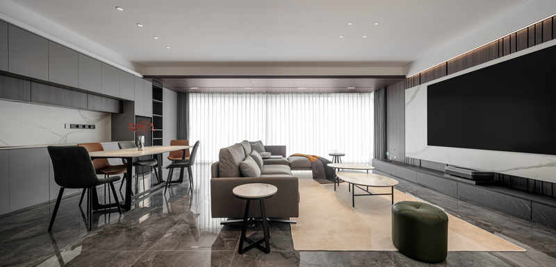 ?花照云庭170平現代實景圖客廳全景