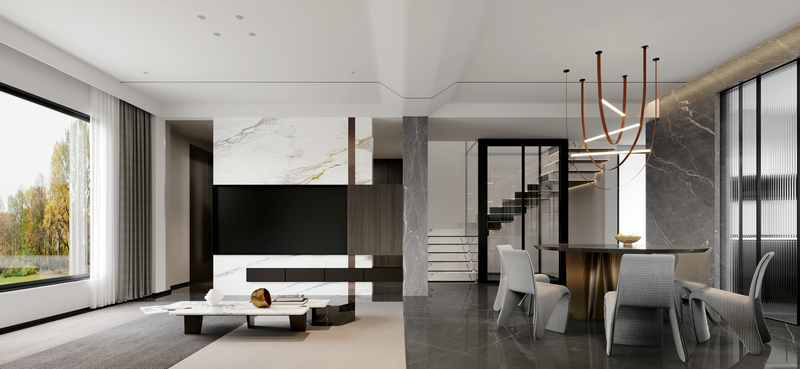 江蘇別墅別墅|異地設計400平客餐廳