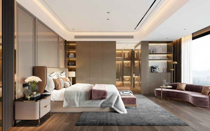 德商御府天驕256平躍層裝修設計主臥