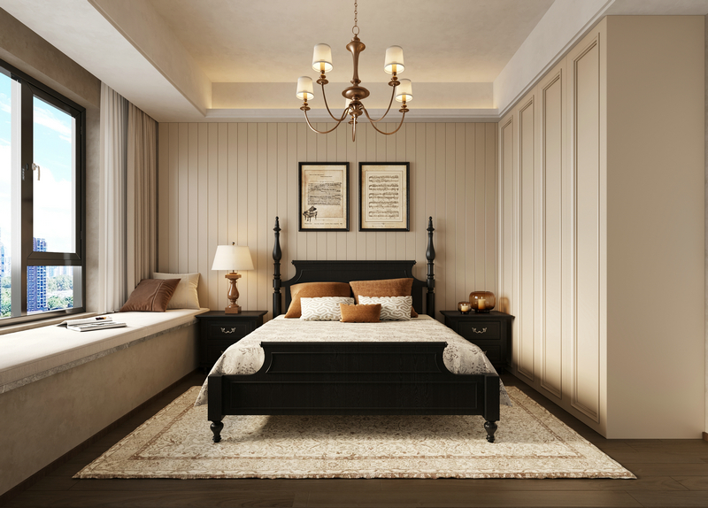 建發央璽200平美式復古設計次臥