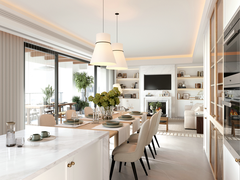 萬科公園五號200平精裝房重裝餐廳