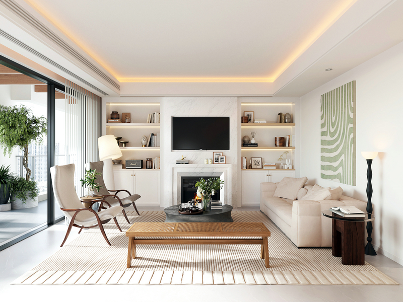 萬科公園五號200平精裝房重裝客廳