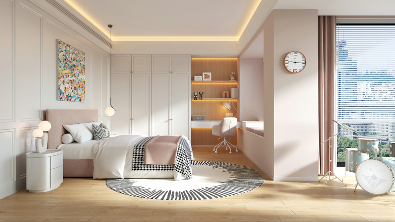 萬科公園五號200平精裝房重裝女兒房