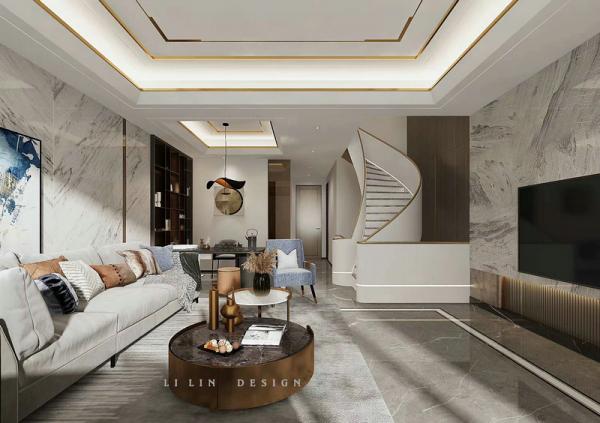 萬科五龍山400平別墅輕奢設計