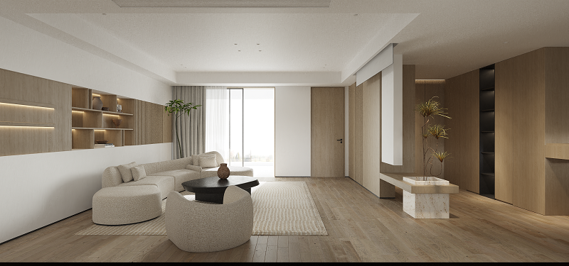 英郡180平現(xiàn)代自然設計客廳