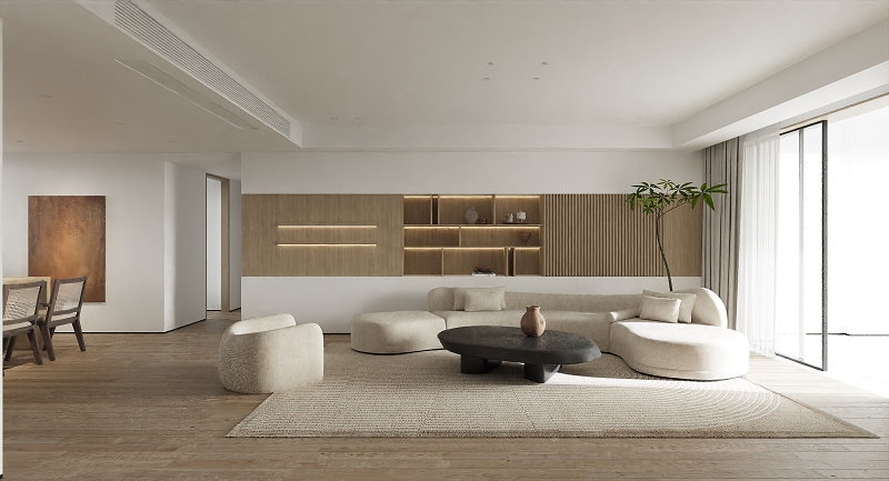 英郡180平現(xiàn)代自然設計投影