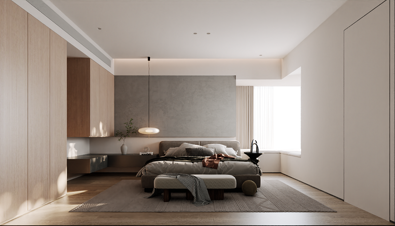 英郡180平現(xiàn)代自然設計次臥