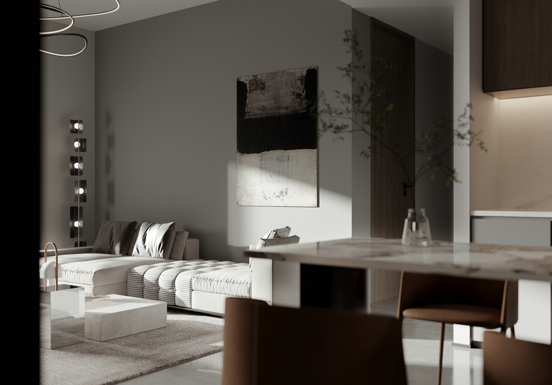 中旅名門140平設計沙發背景