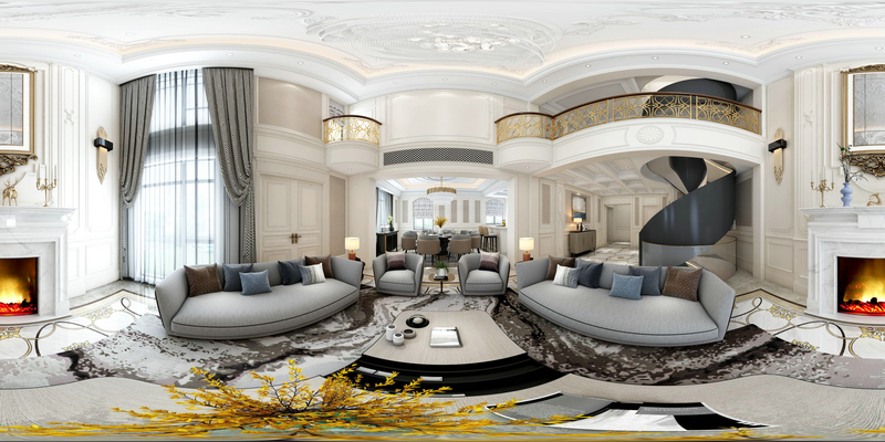 金科廊橋水鄉600平別墅設計客廳全景