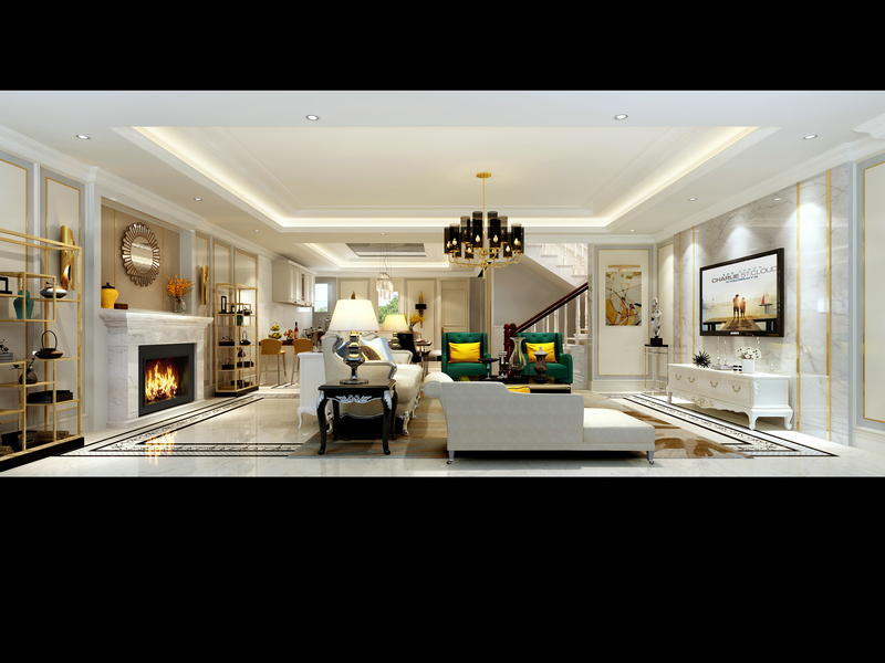 建發(fā)翡翠鷺洲450平別墅設(shè)計(jì)休閑廳