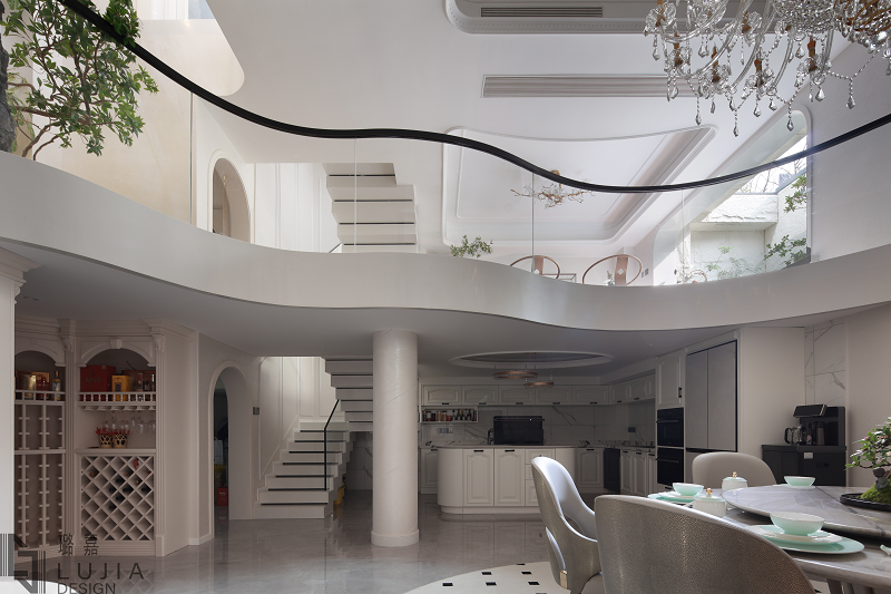 西樾錦宸別墅設計法式實景挑高