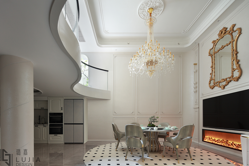 西樾錦宸別墅設計法式實景電視墻