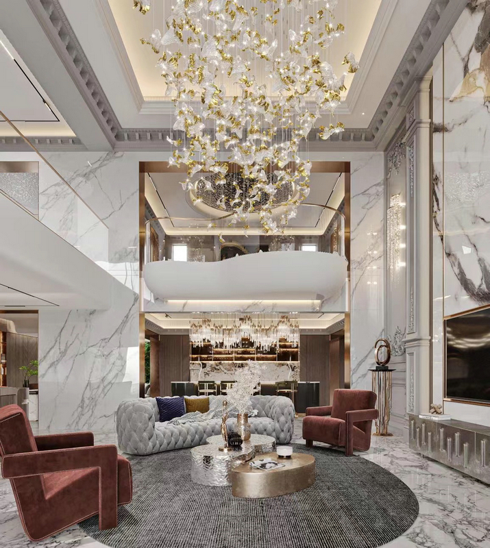 麓山國際法式別墅設計客廳